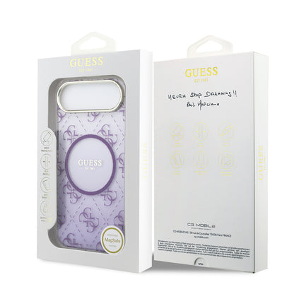 iPhone 17 Air Kılıf Guess Orijinal Lisanslı M-safe Şarj Özellikli 4G Desenli Simli Silikon Kılıf