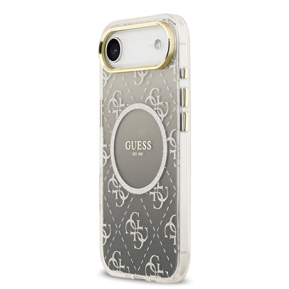 iPhone 17 Air Kılıf Guess Orijinal Lisanslı M-safe Şarj Özellikli 4G Desenli Simli Silikon Kılıf