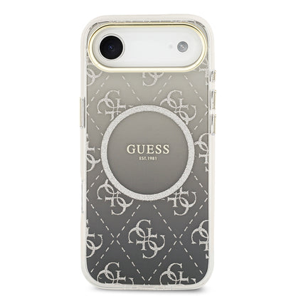 iPhone 17 Air Kılıf Guess Orijinal Lisanslı M-safe Şarj Özellikli 4G Desenli Simli Silikon Kılıf