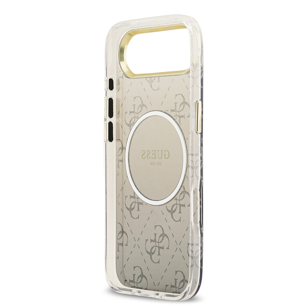 iPhone 17 Air Kılıf Guess Orijinal Lisanslı M-safe Şarj Özellikli 4G Desenli Simli Silikon Kılıf