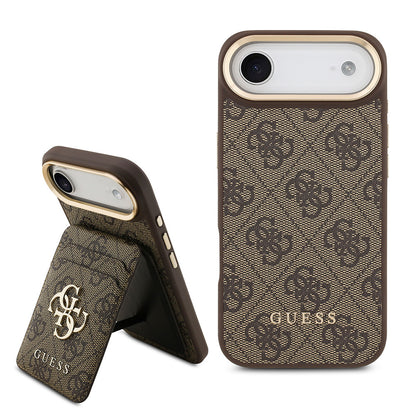 iPhone 17 Air Kılıf Guess Orijinal Lisanslı M-safe Şarj Özellikli 4G Metal Büyük Logolu Kartlıklı Kılıf
