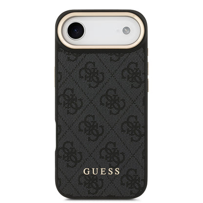 iPhone 17 Air Kılıf Guess Orijinal Lisanslı M-safe Şarj Özellikli 4G Metal Büyük Logolu Kartlıklı Kılıf