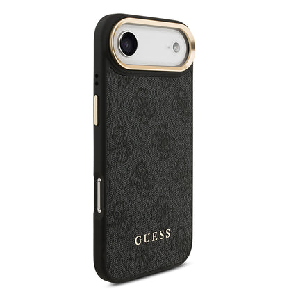 iPhone 17 Air Kılıf Guess Orijinal Lisanslı M-safe Şarj Özellikli 4G Metal Büyük Logolu Kartlıklı Kılıf