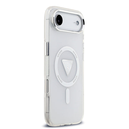 iPhone 17 Air Kılıf Guess Orijinal Lisanslı M-safe Şarj Özellikli IML Baskılı Üçgen Logolu Metal Kamera Çerçeveli Kılıf