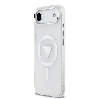 iPhone 17 Air Kılıf Guess Orijinal Lisanslı M-safe Şarj Özellikli IML Baskılı Üçgen Logolu Metal Kamera Çerçeveli Kılıf