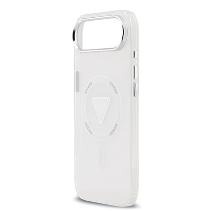 iPhone 17 Air Kılıf Guess Orijinal Lisanslı M-safe Şarj Özellikli IML Baskılı Üçgen Logolu Metal Kamera Çerçeveli Kılıf