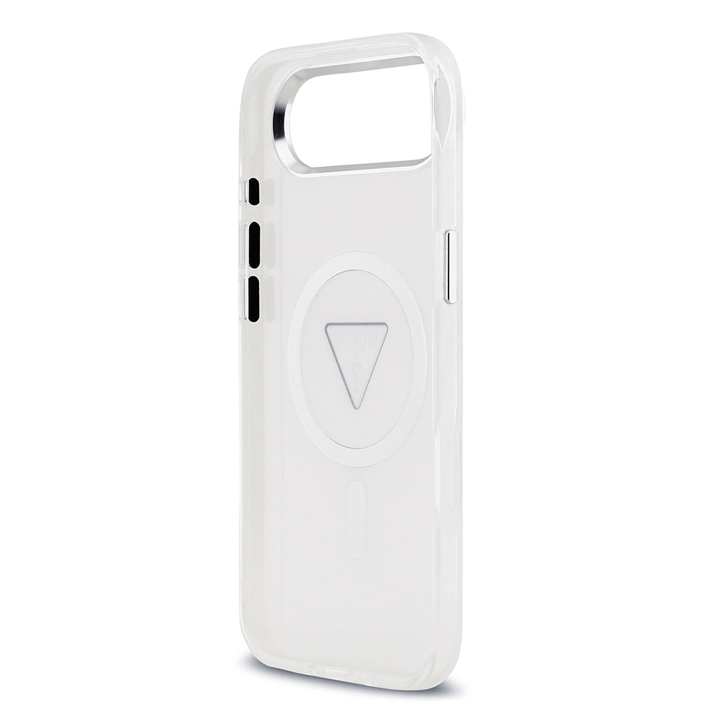 iPhone 17 Air Kılıf Guess Orijinal Lisanslı M-safe Şarj Özellikli IML Baskılı Üçgen Logolu Metal Kamera Çerçeveli Kılıf