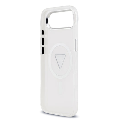 iPhone 17 Air Kılıf Guess Orijinal Lisanslı M-safe Şarj Özellikli IML Baskılı Üçgen Logolu Metal Kamera Çerçeveli Kılıf