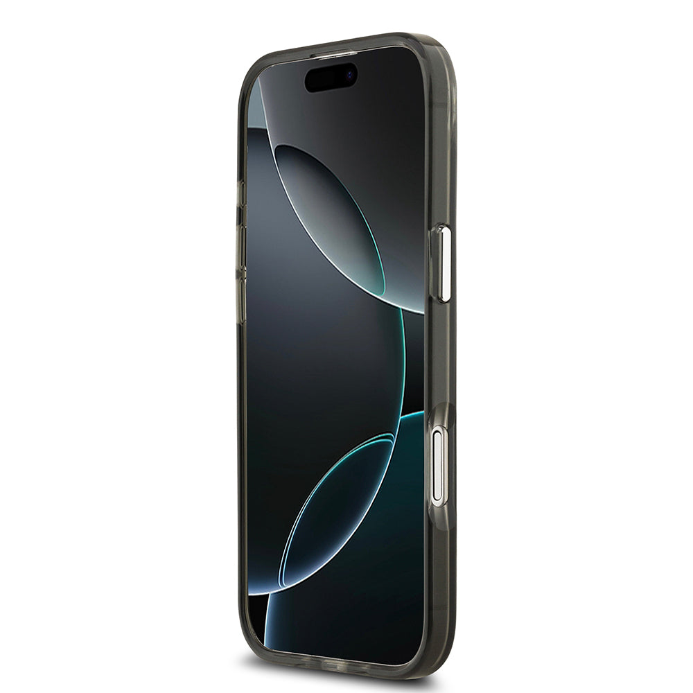 iPhone 17 Air Kılıf Guess Orijinal Lisanslı M-safe Şarj Özellikli IML Baskılı Üçgen Logolu Metal Kamera Çerçeveli Kılıf