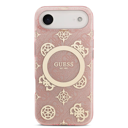 iPhone 17 Air Kılıf Guess Orijinal Lisanslı M-safe Şarj Özellikli IML Peony ve 4G Desenli Klasik Logolu Kılıf