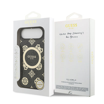 iPhone 17 Air Kılıf Guess Orijinal Lisanslı M-safe Şarj Özellikli IML Peony ve 4G Desenli Klasik Logolu Kılıf