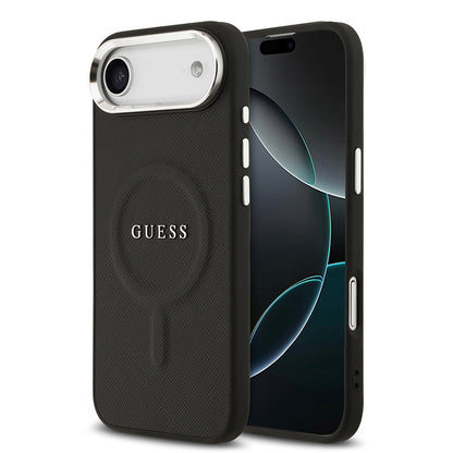 iPhone 17 Air Kılıf Guess Orijinal Lisanslı M-safe Şarj Özellikli Klasik Yazı Logolu PU Deri Kılıf