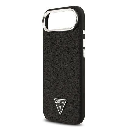 iPhone 17 Air Kılıf Guess Orijinal Lisanslı M-safe Şarj Özellikli Metal Kamera Çerçeveli Üçgen Logolu Glitter Kılıf