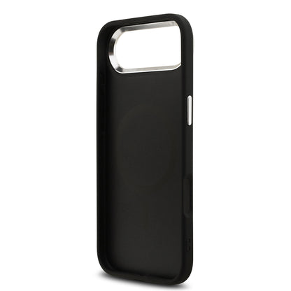 iPhone 17 Air Kılıf Guess Orijinal Lisanslı M-safe Şarj Özellikli Metal Kamera Çerçeveli Üçgen Logolu Glitter Kılıf