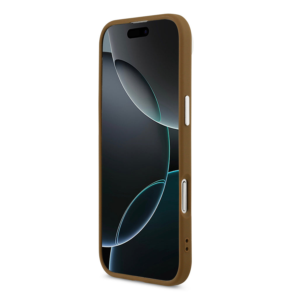 iPhone 17 Air Kılıf Guess Orijinal Lisanslı M-safe Şarj Özellikli PU Deri Metal Kamera Çerçeveli Üçgen Logolu Kılıf