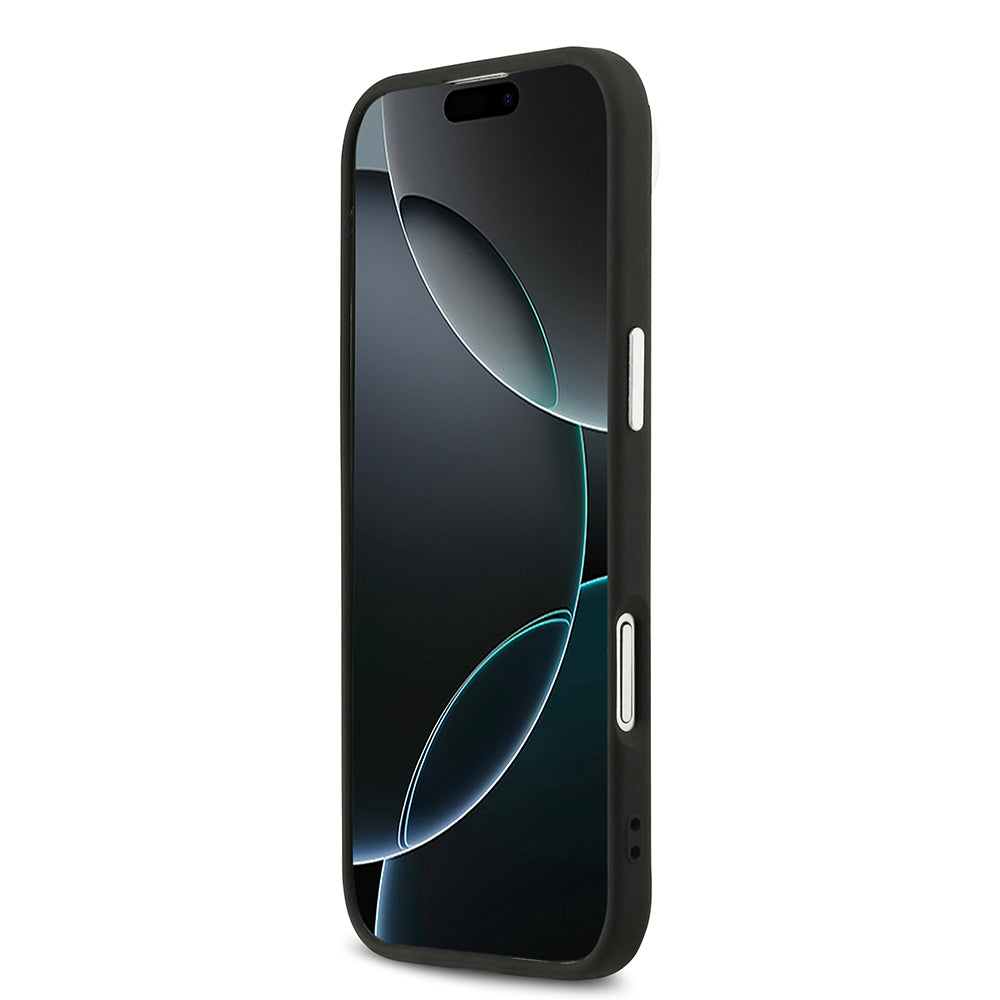 iPhone 17 Air Kılıf Guess Orijinal Lisanslı M-safe Şarj Özellikli Sıcak Baskılı Klasik Yazı Logolu PU Deri Peony Kılıf