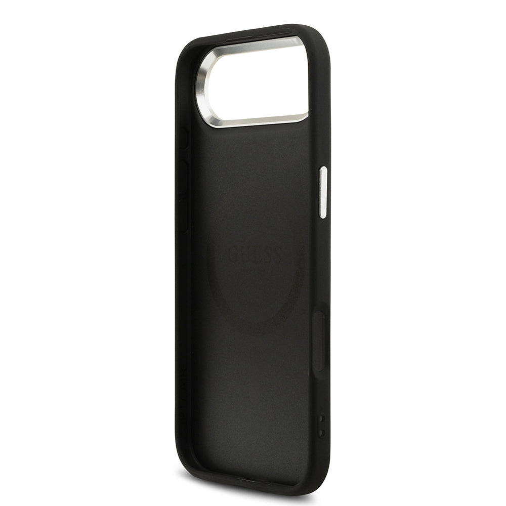 iPhone 17 Air Kılıf Guess Orijinal Lisanslı M-safe Şarj Özellikli Sıcak Baskılı Klasik Yazı Logolu PU Deri Peony Kılıf