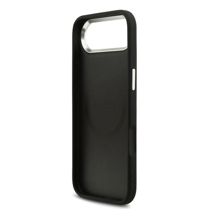 iPhone 17 Air Kılıf Guess Orijinal Lisanslı M-safe Şarj Özellikli Sıcak Baskılı Klasik Yazı Logolu PU Deri Peony Kılıf