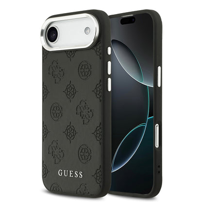 iPhone 17 Air Kılıf Guess Orijinal Lisanslı M-safe Şarj Özellikli Sıcak Baskılı Klasik Yazı Logolu PU Deri Peony Kılıf