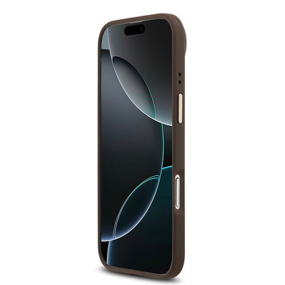 iPhone 17 Air Kılıf Guess Orijinal Lisanslı M-safe Şarj Özellikli Sıcak Baskılı Yazı Logolu PU Deri Peony Kılıf