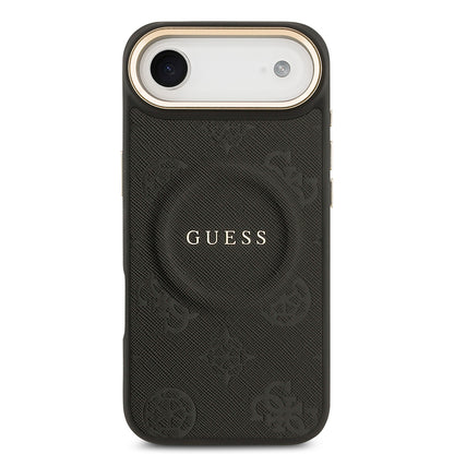 iPhone 17 Air Kılıf Guess Orijinal Lisanslı M-safe Şarj Özellikli Sıcak Baskılı Yazı Logolu PU Deri Peony Kılıf