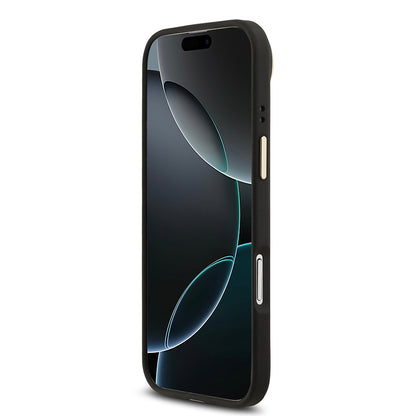 iPhone 17 Air Kılıf Guess Orijinal Lisanslı M-safe Şarj Özellikli Sıcak Baskılı Yazı Logolu PU Deri Peony Kılıf