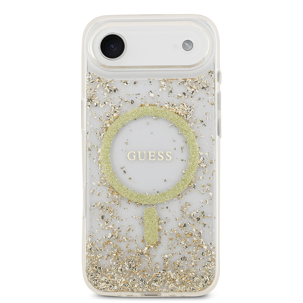 iPhone 17 Air Kılıf Guess Orijinal Lisanslı M-safe Şarj Özellikli Transparan Resin Bottom Kılıf