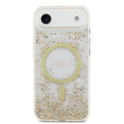 iPhone 17 Air Kılıf Guess Orijinal Lisanslı M-safe Şarj Özellikli Transparan Resin Bottom Kılıf