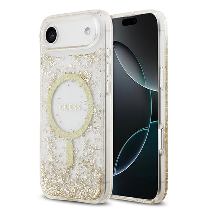 iPhone 17 Air Kılıf Guess Orijinal Lisanslı M-safe Şarj Özellikli Transparan Resin Bottom Kılıf