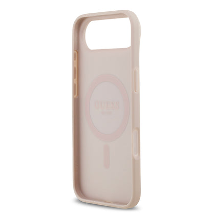 iPhone 17 Air Kılıf Guess Orijinal Lisanslı M-safe Şarj Özellikli Yazı Logolu Circle Classic Kılıf