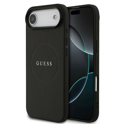 iPhone 17 Air Kılıf Guess Orijinal Lisanslı M-safe Şarj Özellikli Yazı Logolu PU Deri Kılıf