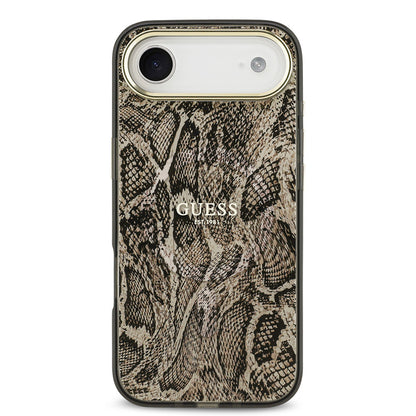 iPhone 17 Air Kılıf Guess Orijinal Lisanslı M-safe Şarj Özellikli Yazı Logolu Python Desenli Kılıf