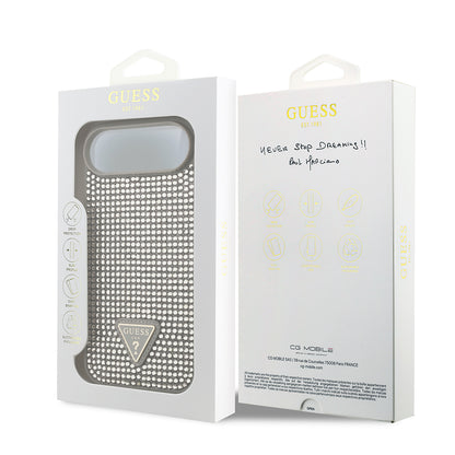iPhone 17 Air Kılıf Guess Orijinal Lisanslı Taşlı Arka Yüzey Üçgen Logolu Kılıf