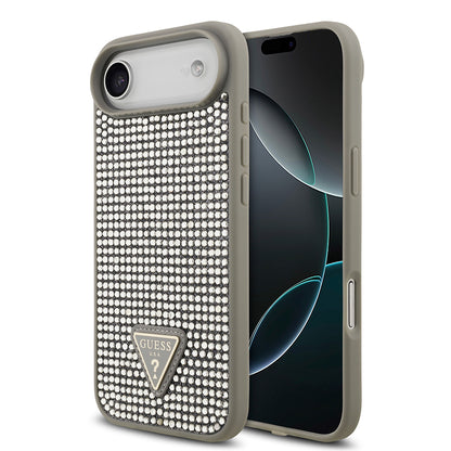 iPhone 17 Air Kılıf Guess Orijinal Lisanslı Taşlı Arka Yüzey Üçgen Logolu Kılıf