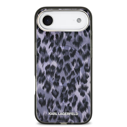 iPhone 17 Air Kılıf Karl Lagerfeld Orijinal Lisanslı M-safe Şarj Özellikli IML Leopar Baskılı Kılıf