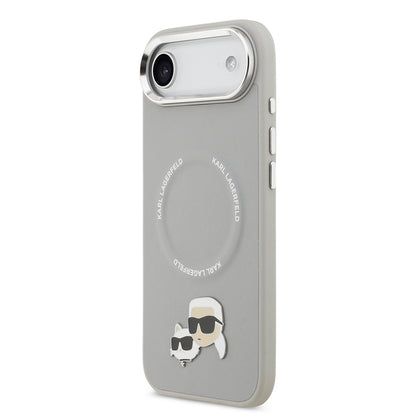 iPhone 17 Air Kılıf Karl Lagerfeld Orijinal Lisanslı M-safe Şarj Özellikli Metal Kamera ve Buton Tasarımlı K&C PU Deri Kılıf