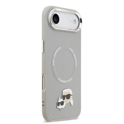 iPhone 17 Air Kılıf Karl Lagerfeld Orijinal Lisanslı M-safe Şarj Özellikli Metal Kamera ve Buton Tasarımlı K&C PU Deri Kılıf