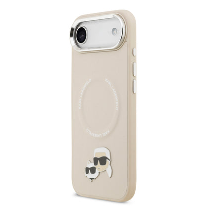 iPhone 17 Air Kılıf Karl Lagerfeld Orijinal Lisanslı M-safe Şarj Özellikli Metal Kamera ve Buton Tasarımlı K&C PU Deri Kılıf