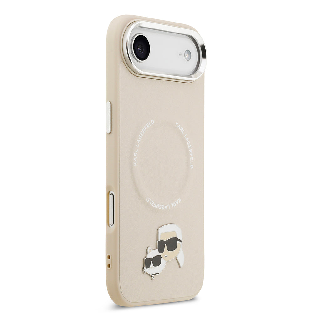 iPhone 17 Air Kılıf Karl Lagerfeld Orijinal Lisanslı M-safe Şarj Özellikli Metal Kamera ve Buton Tasarımlı K&C PU Deri Kılıf