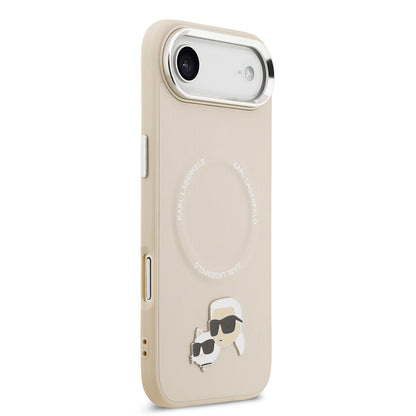 iPhone 17 Air Kılıf Karl Lagerfeld Orijinal Lisanslı M-safe Şarj Özellikli Metal Kamera ve Buton Tasarımlı K&C PU Deri Kılıf