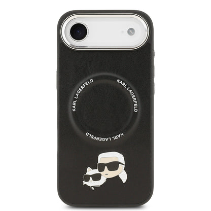 iPhone 17 Air Kılıf Karl Lagerfeld Orijinal Lisanslı M-safe Şarj Özellikli Metal Kamera ve Buton Tasarımlı K&C PU Deri Kılıf