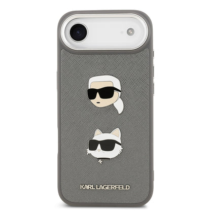 iPhone 17 Air Kılıf Karl Lagerfeld Orijinal Lisanslı Metal Logolu K&C Heads Pin Kılıf