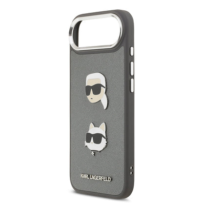 iPhone 17 Air Kılıf Karl Lagerfeld Orijinal Lisanslı Metal Logolu K&C Heads Pin Kılıf
