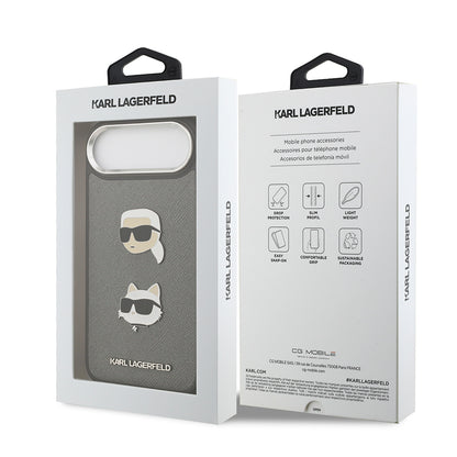iPhone 17 Air Kılıf Karl Lagerfeld Orijinal Lisanslı Metal Logolu K&C Heads Pin Kılıf