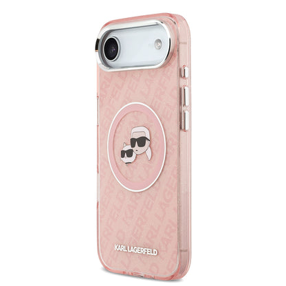 iPhone 17 Air Kılıf Karl Lagerfeld Orijinal Lisanslı Parlayan Simli Karl & Choupette Heads Kılıf