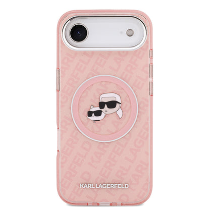 iPhone 17 Air Kılıf Karl Lagerfeld Orijinal Lisanslı Parlayan Simli Karl & Choupette Heads Kılıf
