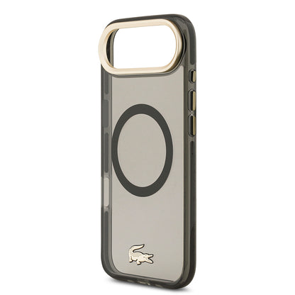 iPhone 17 Air Kılıf Lacoste Orijinal Lisanslı M-safe Şarj Özellikli Gold Timsah Logolu Buzlu Kılıf