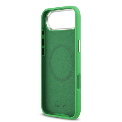 iPhone 17 Air Kılıf Lacoste Orijinal Lisanslı M-safe Şarj Özellikli İkonik Logolu Metal Kamera Çerçeveli Silikon Kılıf