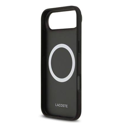 iPhone 17 Air Kılıf Lacoste Orijinal Lisanslı M-safe Şarj Özellikli PU Deri Tasarımlı Kartlıklı Karışık Monogram Desenli Kılıf