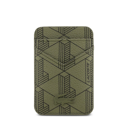 iPhone 17 Air Kılıf Lacoste Orijinal Lisanslı M-safe Şarj Özellikli PU Deri Tasarımlı Kartlıklı Karışık Monogram Desenli Kılıf